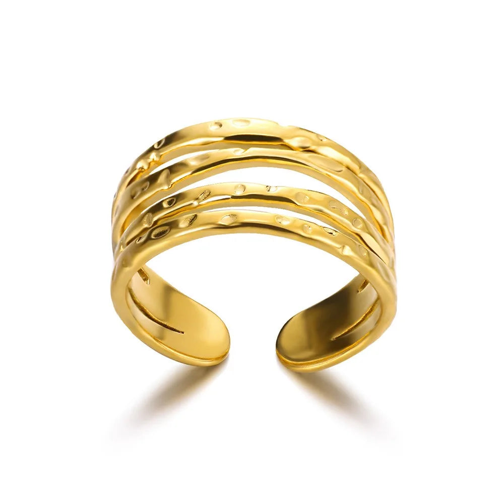 Anel Tríade Solar (Banhado a Ouro 18K)